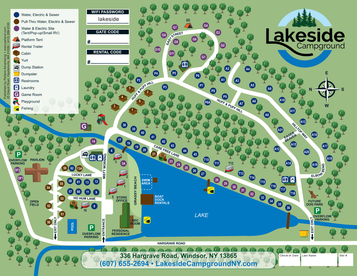 Lakeside Campground Site Map