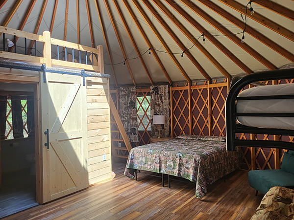 Poolside Family Yurt Sleeping Area