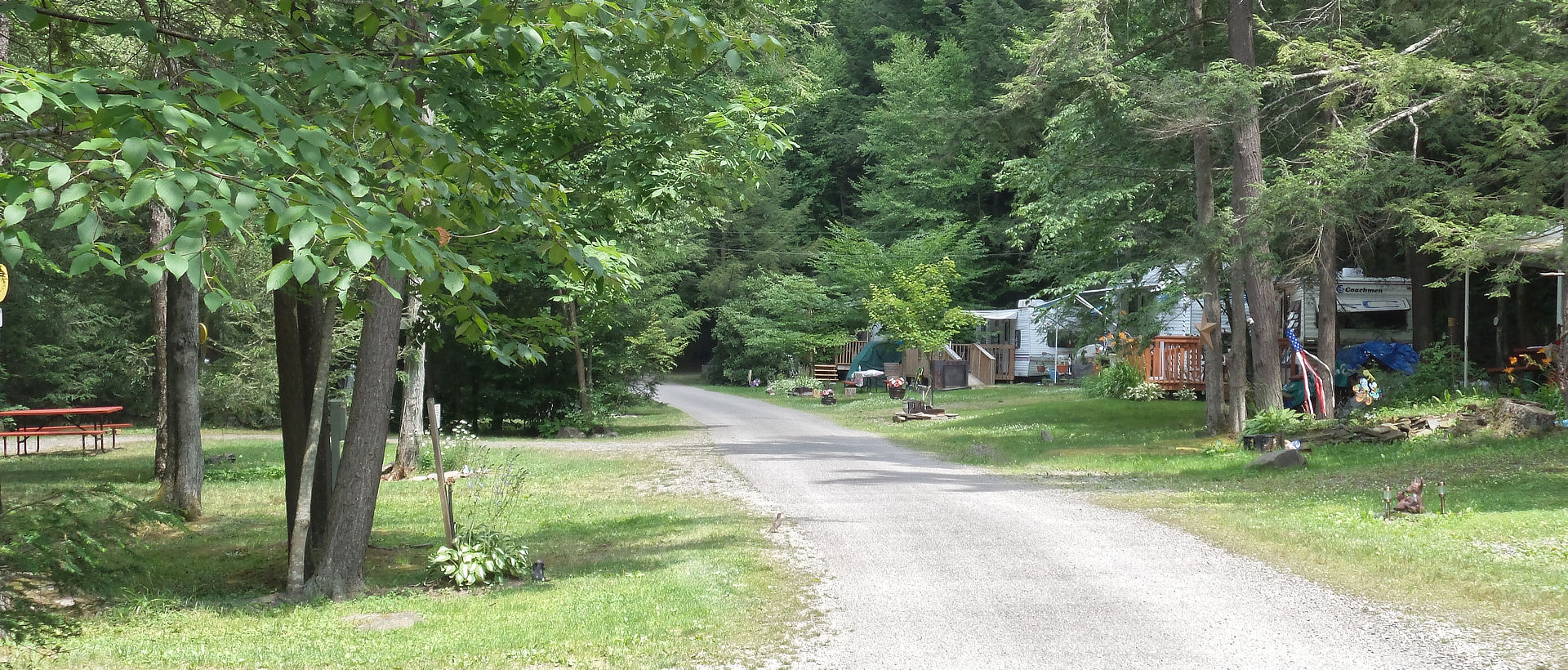 Looking down the lane at Lakeside Campground